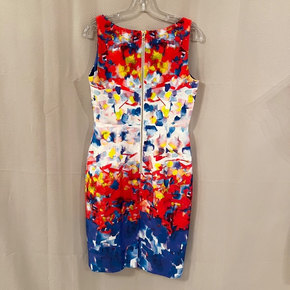 Milly Multi Primary Color Print Fitted Sheath Dress Sz10 - Picture 5 of 16